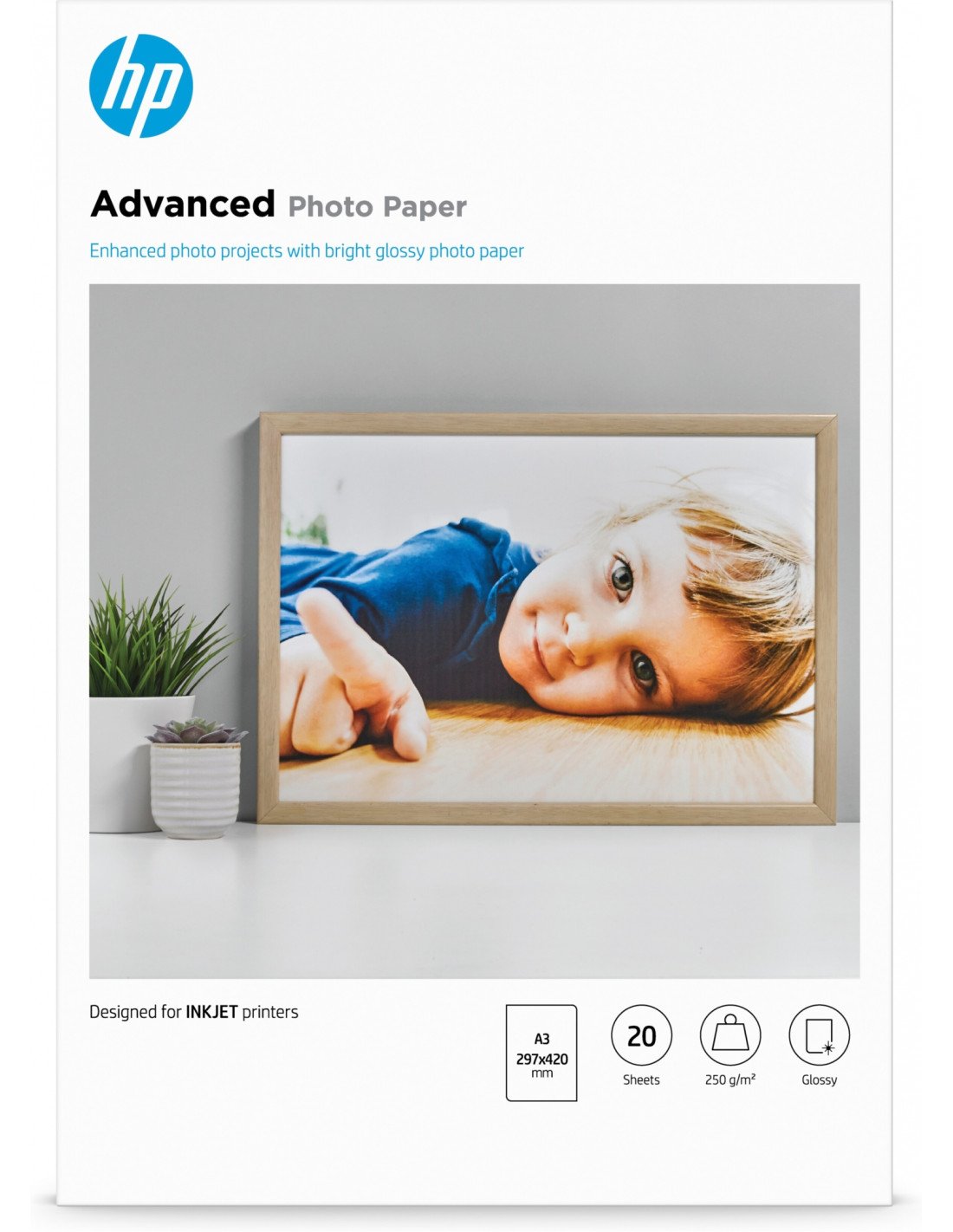 HP Q8697A papel fotográfico A3 De alto brillo