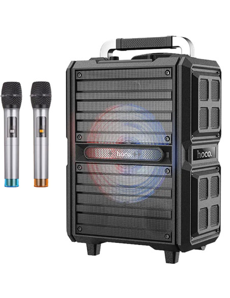 Hoco DS24 Altavoz Bluetooth Trolley con Luces LED y 2 Micros Inalámbricos