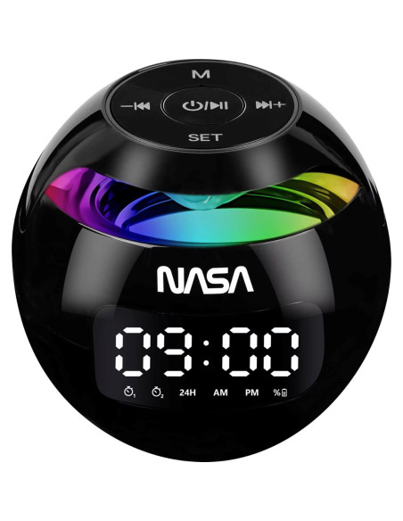 Nasa SP200 Altavoz Bluetooth, con Reloj y Alarma