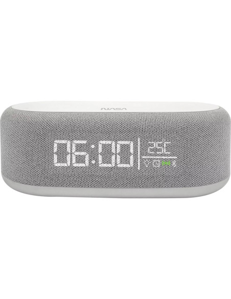Nasa SPC400 Altavoz Bluetooth con Reloj Alarma y Cargador Inalámbrico