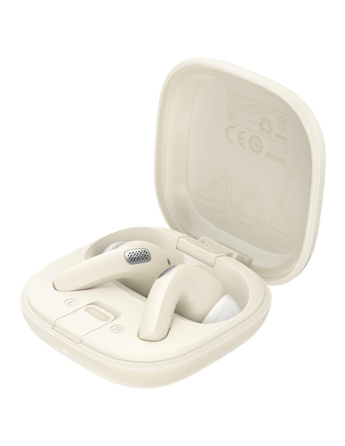 Acefast W4 Auricular Bluetooth con Noise Cancel y Estuche Soporte Beige