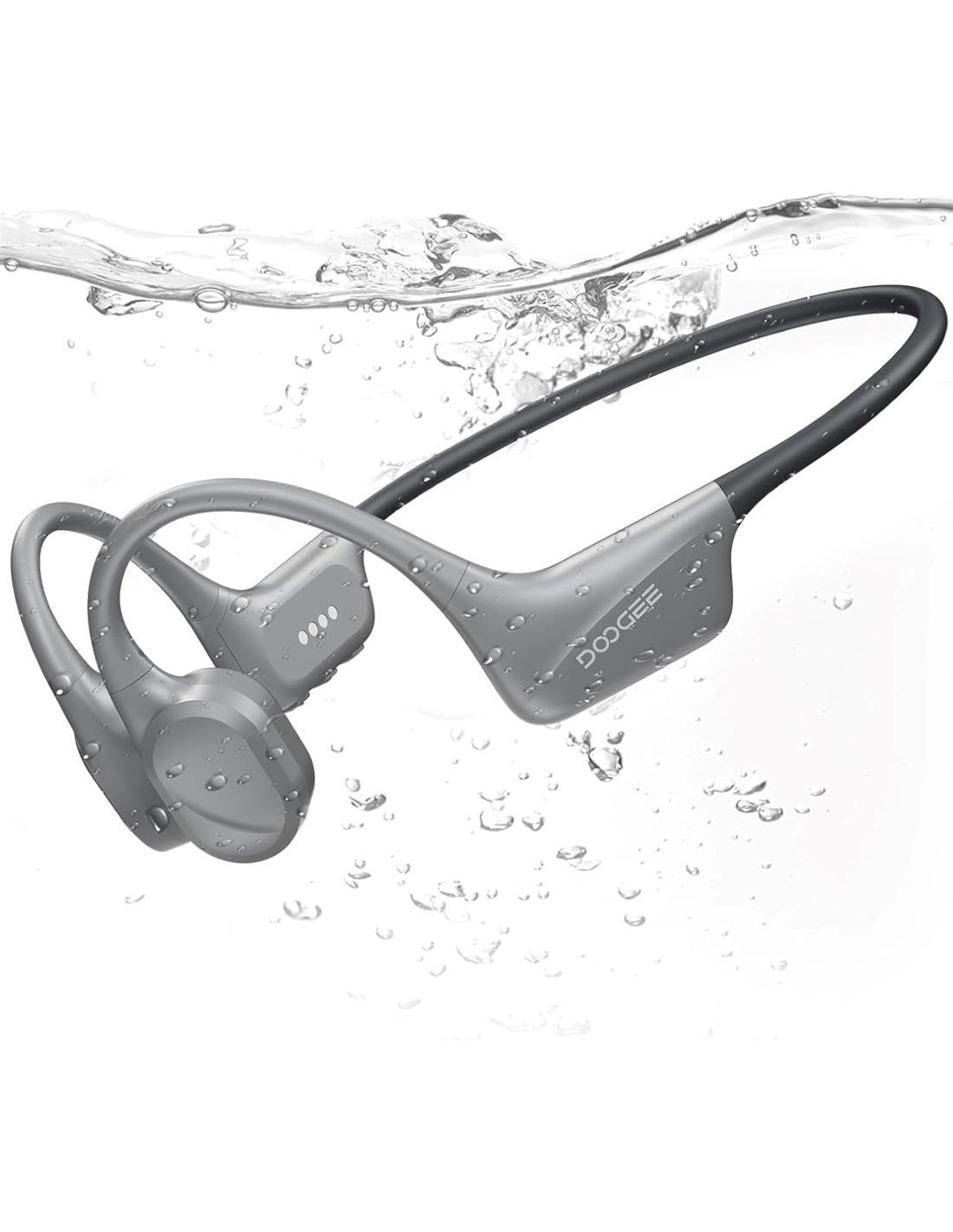 Doogee BoneBeat Swim Auricular de Conducción Osea BT y MP3 para Nadar Gris