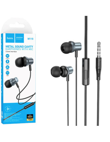 Hoco M110 Auriculares con Micrófono y Clavija 3.5mm Metal Gray
