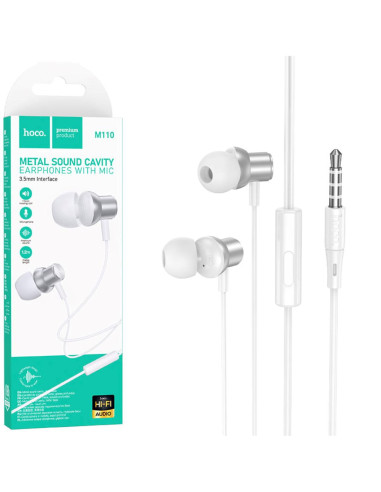 Hoco M110 Auriculares con Micrófono y Clavija 3.5mm Silver
