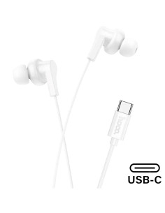 Hoco M114 Auricular con Micrófono y Conexión USB-C Blanco