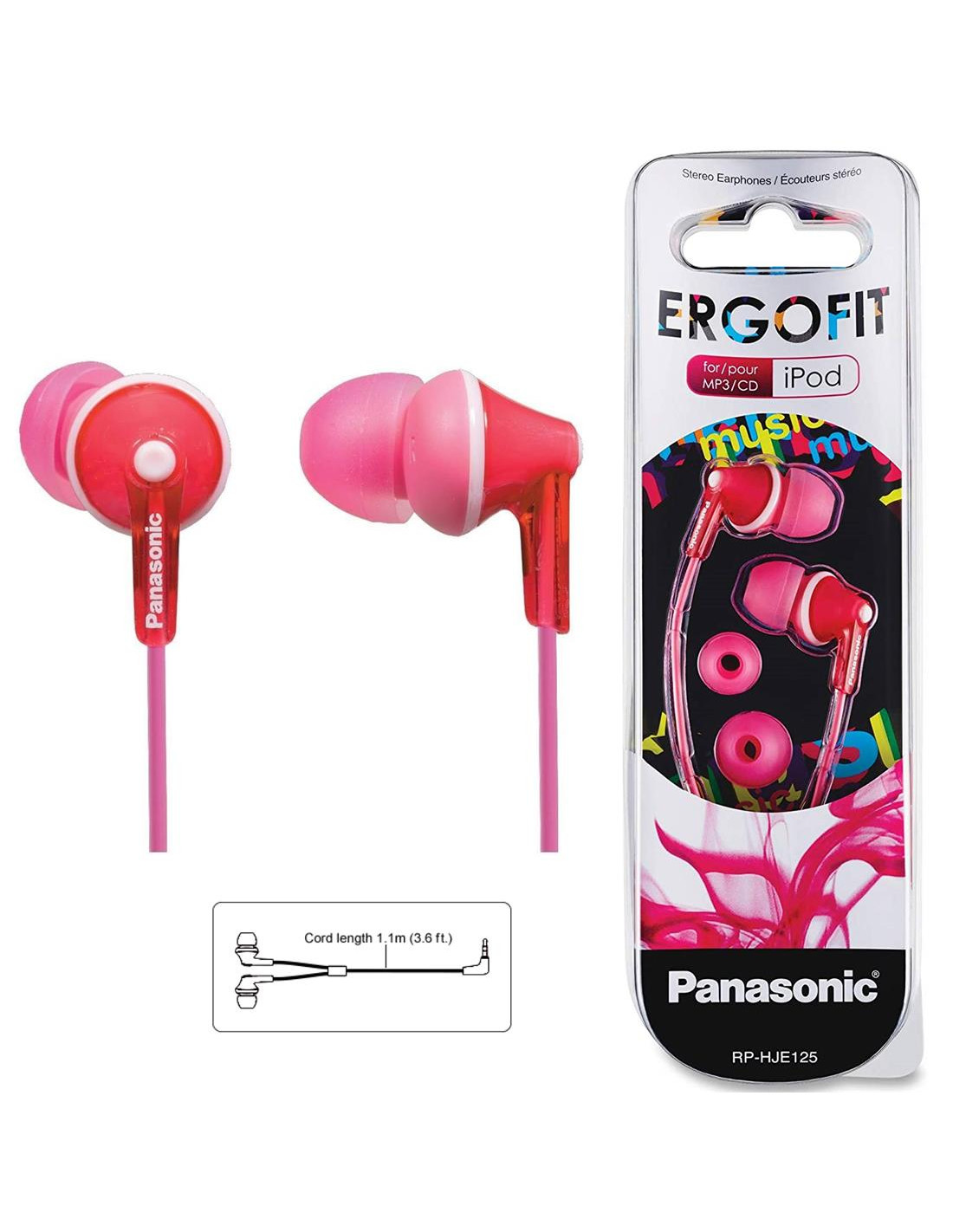 Panasonic RP-HJE125E-P Auricular Rosa