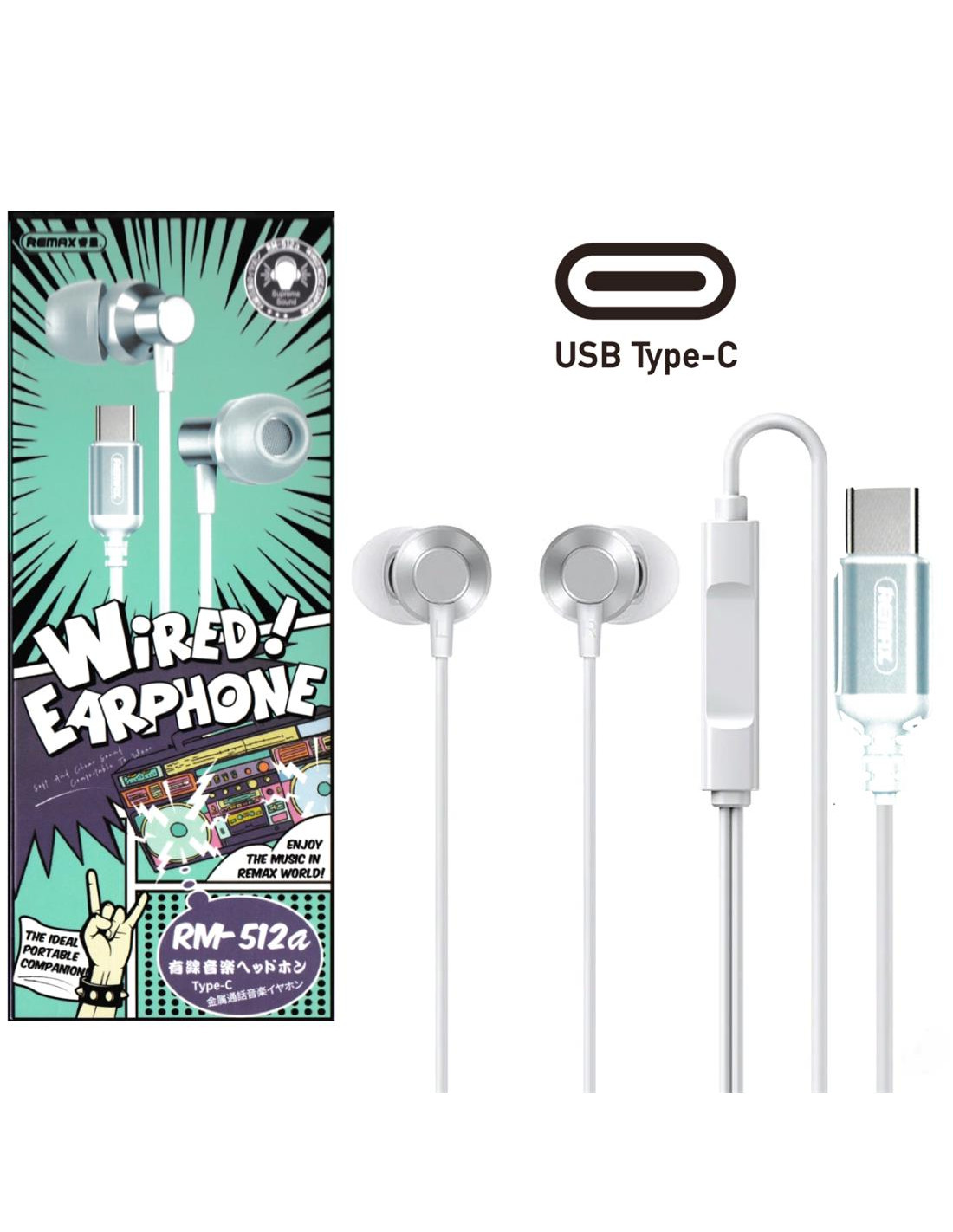 Remax RM-512a Metal Auricular USB-C Digital Blue