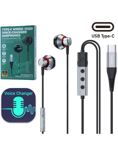 Remax RM-635a Auricular de Cable USB-C Cambiador de VOZ