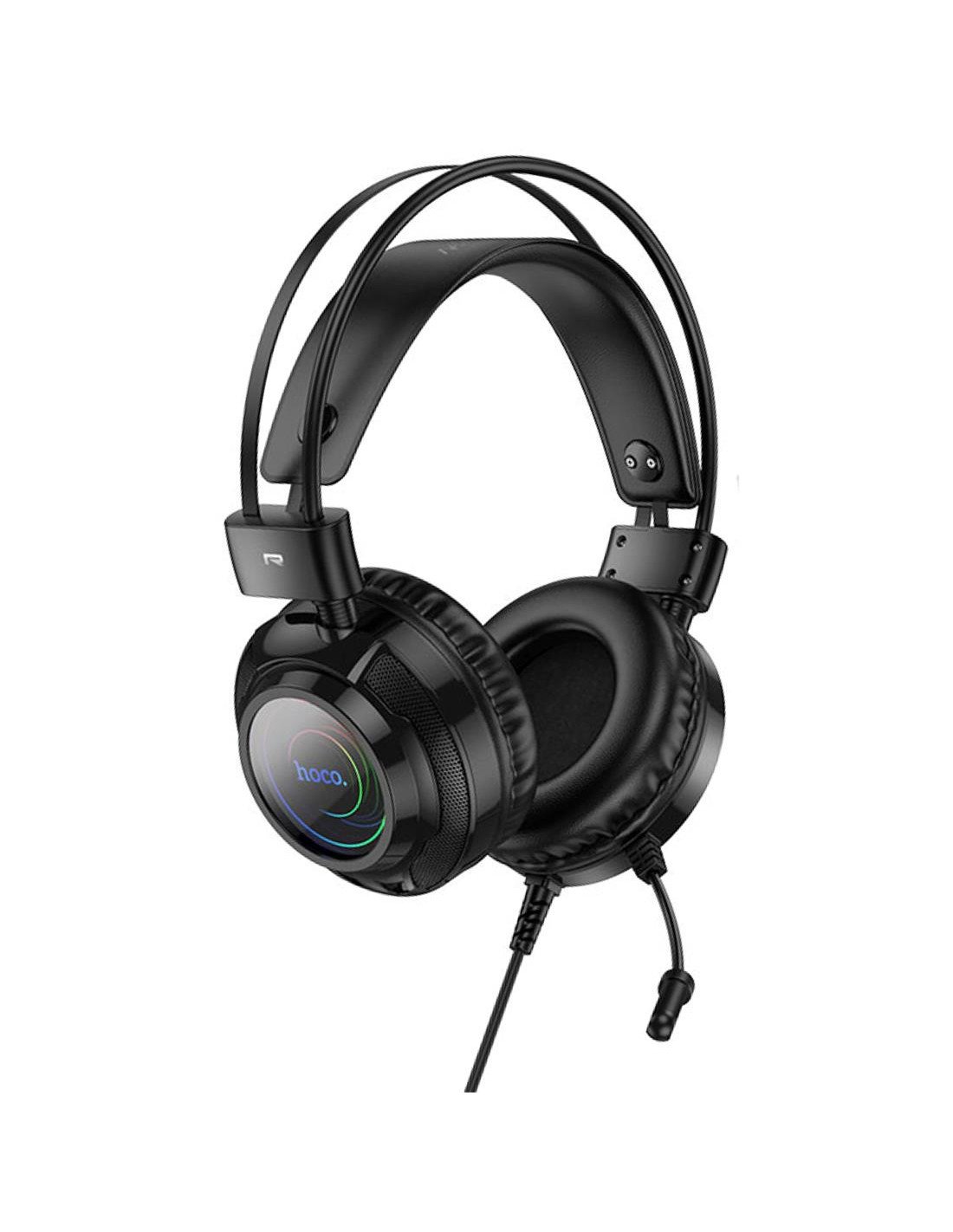 Hoco W110 Auricular Gaming con Luces RGB y Conexión 3.5mm y USB Negro