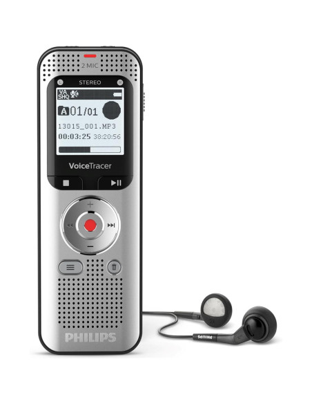 Philips DVT2050 Grabadora de Voz con 2 Micrófonos y USB