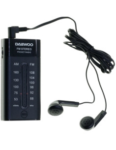 Daewoo DW1109 Radio Compacta AM/FM Incluye Auriculares Negro
