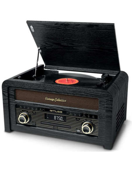Muse MT115W Tocadisco BT/RADIO/CD Negro