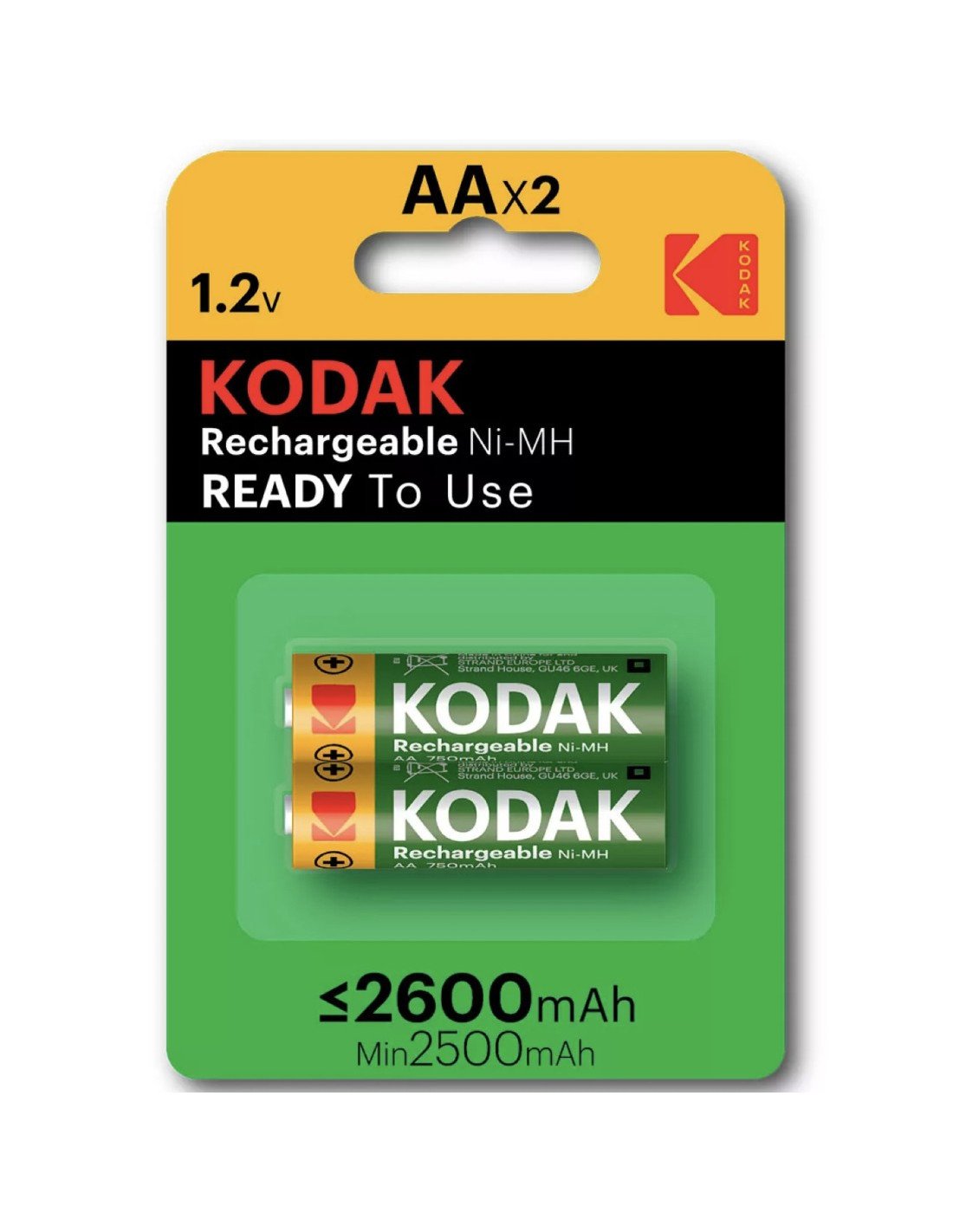 KODAK AA RECARGABLE KAAHR-2 2600 mAh 2 UNDS (30955080)