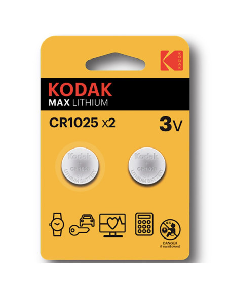 Kodak CR1025 Batería Lithium 3 Voltios 2 Unidades (30417724)