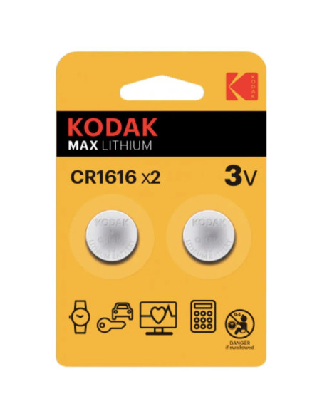 KODAK CR1616 BATERÍA LITHIUM 3V 2 UNDS (30417748)