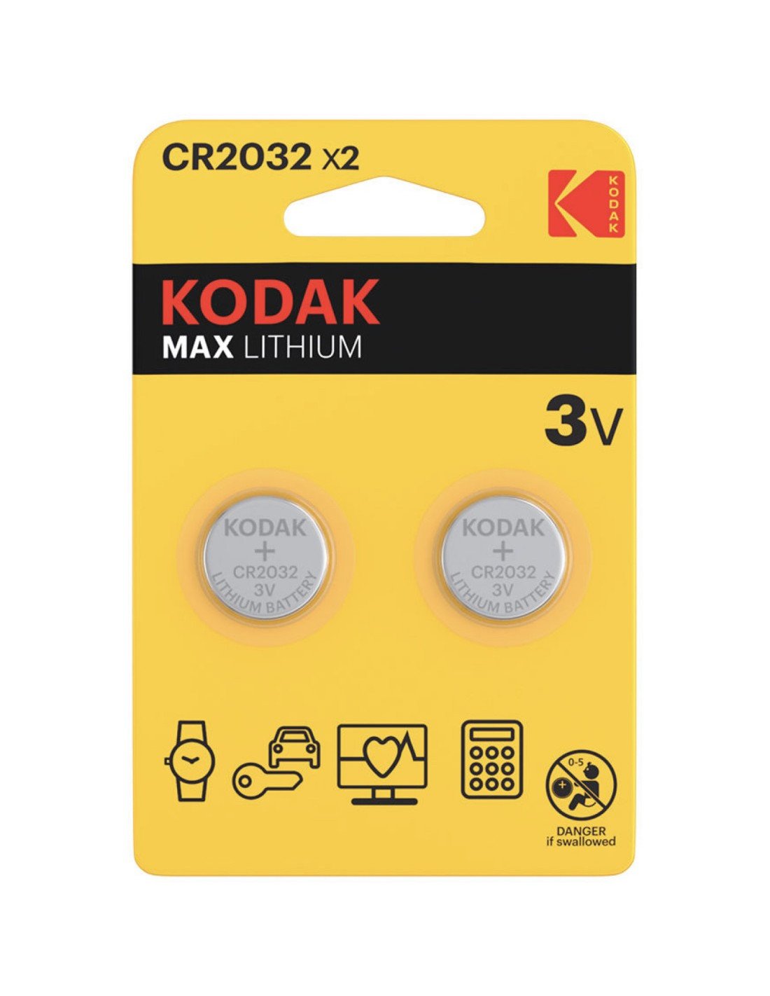 KODAK CR2032 Batería Litio ULTRA 3V 2 UNDS (30417687)