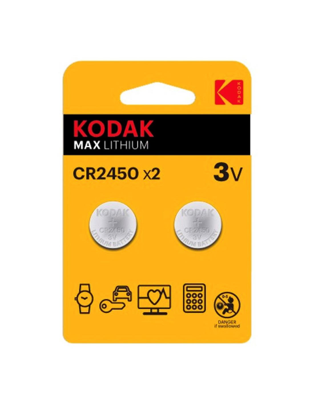 KODAK CR2450 BATERÍA LITHIUM 3V 2 UNDS (30417762)