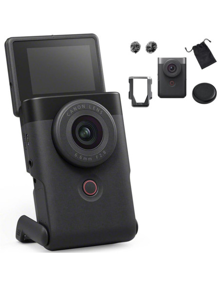 Canon PowerShot V10 Kit Vlogging Avanzado Video Cámara Negra