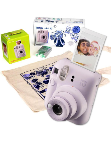Fujifilm Instax Mini 12 Cámara Instantánea Kit Navidad Lilac Purple