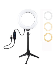 PULUZ PKT3032 ARO 16CM LED 3 TONOS CON SOPORTE 20CM