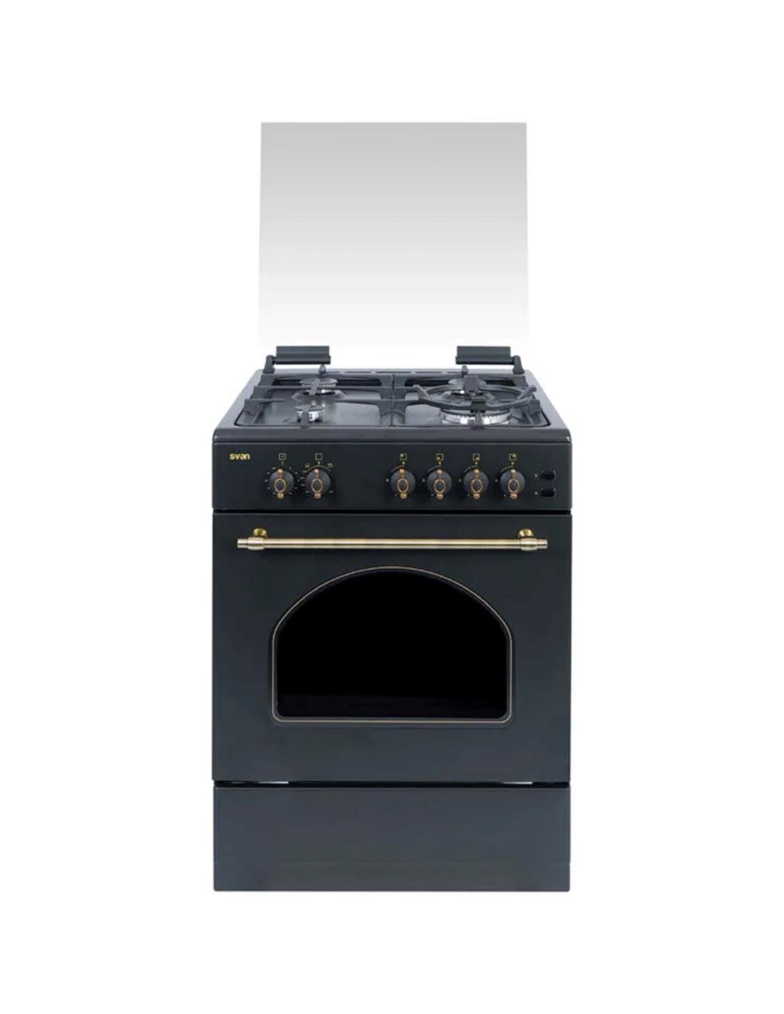 Svan SKGW4600RN Cocina Gas 60cm Rustico Negro