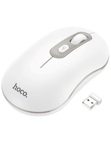 Hoco GM21 Platinum 2.4G Ratón Inalámbrico Blanco/Gris