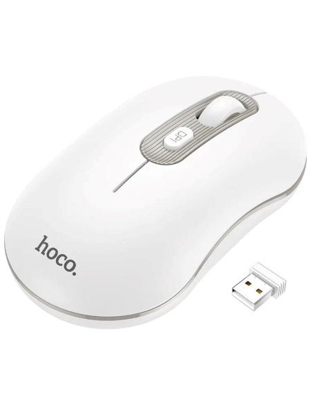 Hoco GM21 Platinum 2.4G Ratón Inalámbrico Blanco/Gris