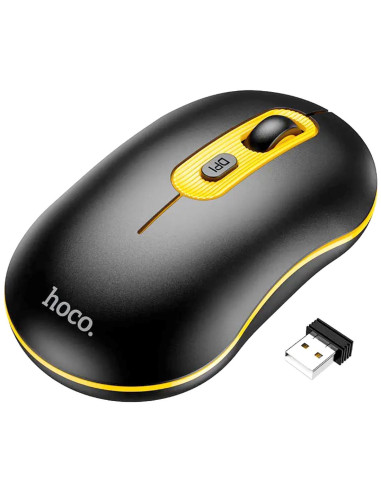 Hoco GM21 Platinum 2.4G Ratón Inalámbrico Negro/Amarillo