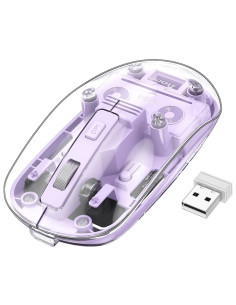Hoco GM29 Ratón Inalámbrico 2.4G y Bluetooth Romantic Purple