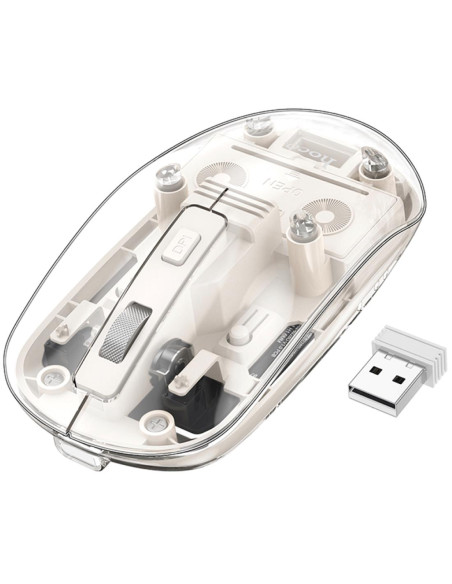 Hoco GM29 Ratón Inalámbrico 2.4G y Bluetooth Space White