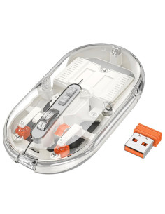 Hoco GM35 Ratón Inalámbrico 2.4G y Bluetooth Recargable Silencioso Blanco