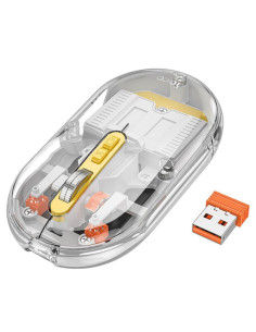 Hoco GM35 Ratón Inalámbrico 2.4G y Bluetooth Recargable Silencioso Gris