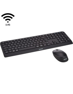 Teclado + Ratón Philips SPT6407B 2,4 GHz y Bluetooth 110 Teclas