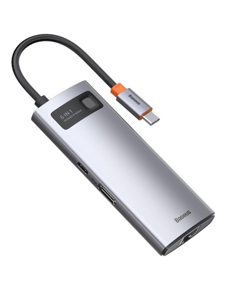 Baseus CAHUB-CW0G Hub 6-1 USB-C to 3x USB 3.0 + HDMI + USB-C PD + RJ45