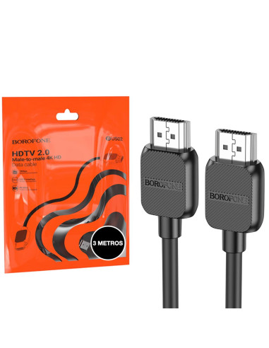 Borofone BUS02 Cable HDMI 2.0 4K 3 metros Negro