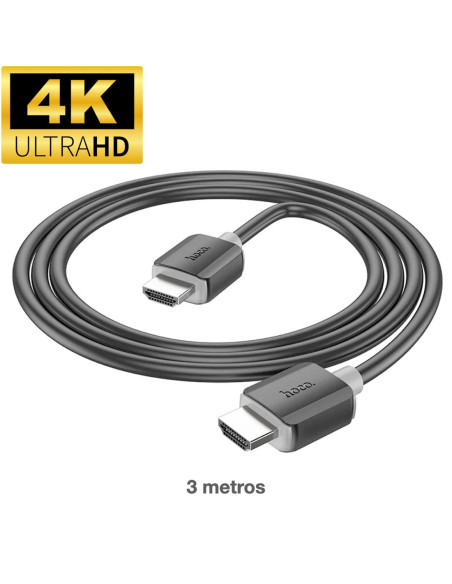 Cable HDTV 2.0 4K 3 m Hoco US08 Negro