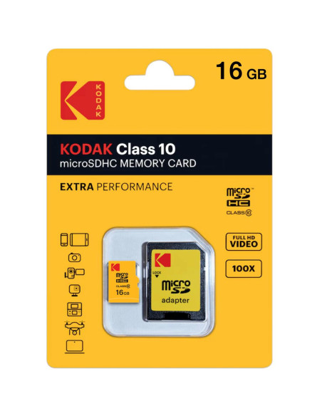 Memoria Micro SDHC 16GB Class 10 Extra Kodak