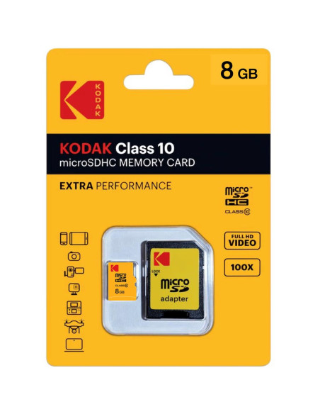 Memoria Micro SDHC 8GB Class 10 Extra Kodak