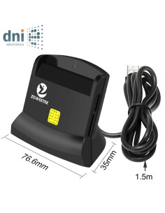 Zoweetek Lector de DNI, tarjetas inteligentes y SIM (12026-10)