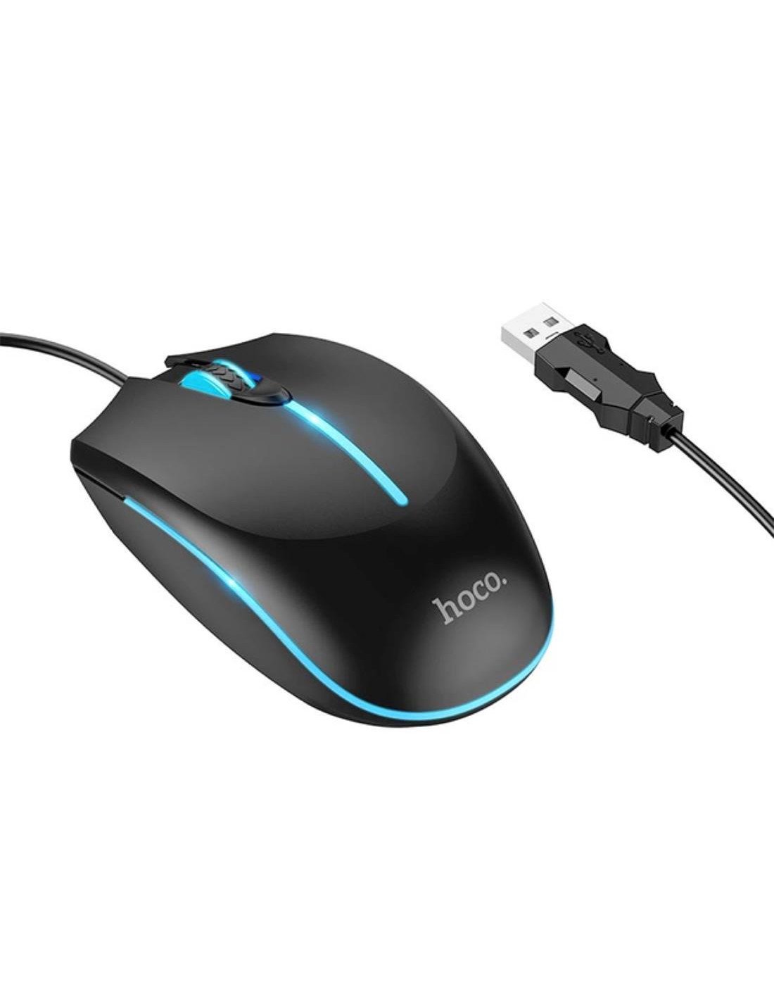 Hoco GM37 Ratón con Cable USB-A 1.4m 2.400Dpi Negro