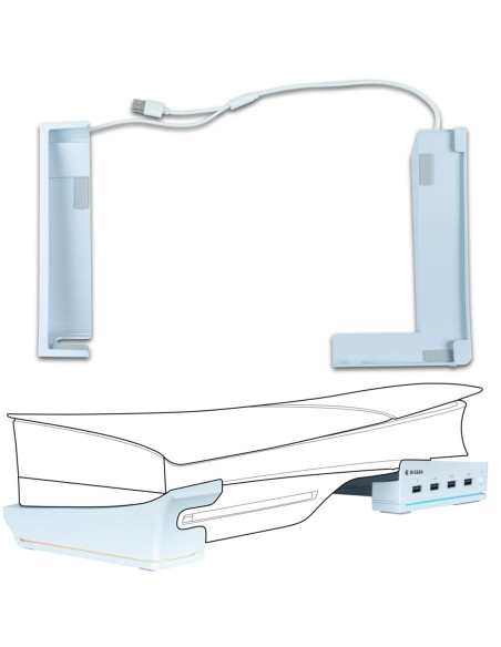 Nacon Soporte Horizontal para Playstion 5 Slim con 2x USB y Led RGB