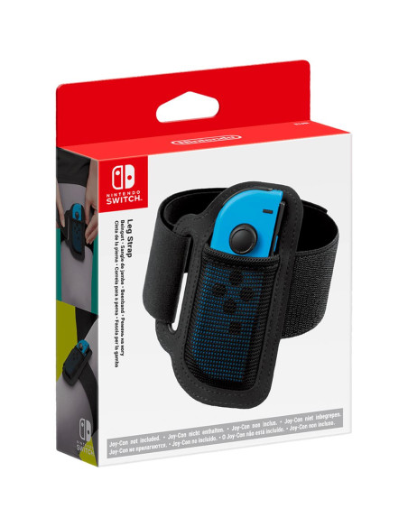 Nintendo Leg Strap Fibra de algodón, Elastano, Nylon, Poliéster Negro