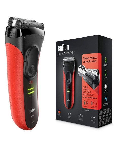 Braun Afeitadora Series3  3030s Negra/Rojo