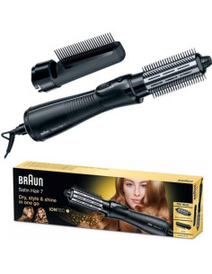 Braun Satin Hair 7 AS 720 Cepillo de aire caliente Vapor Negro, Plata