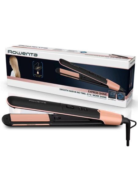 Rowenta SF4620F0 Plancha de Pelo Express Shine Papaya con Display Digital