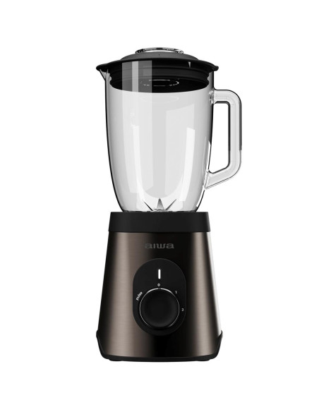 Aiwa ATB-1500 Batidora de Vaso 1.500W Jarra de Vidrio y Cuchillas Santoku