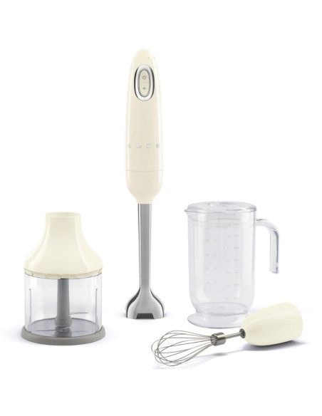 Smeg Batidora de Mano 700W Crema + Accesorios (HBF03CREU)