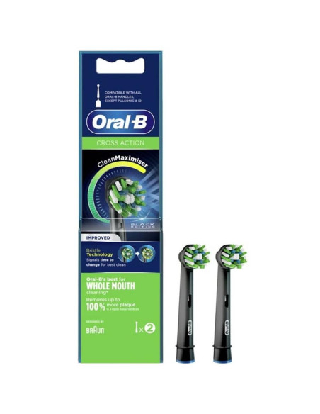Braun EB-50 Pack de 2 Cabezales de Recambio Oral B Negro