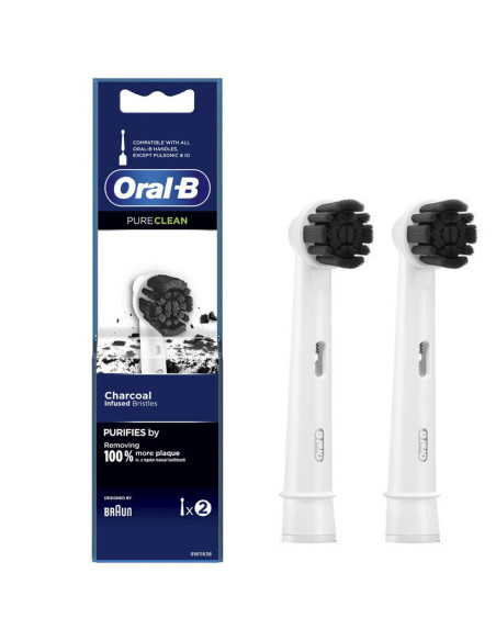 Braun Oral B Cabezales de Recambio Pure-Clean Charcoal Carbón Pack 2
