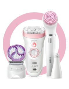 Braun Silk-épil 9 81683683 depiladora 40 pinzas Blanco, Rosa